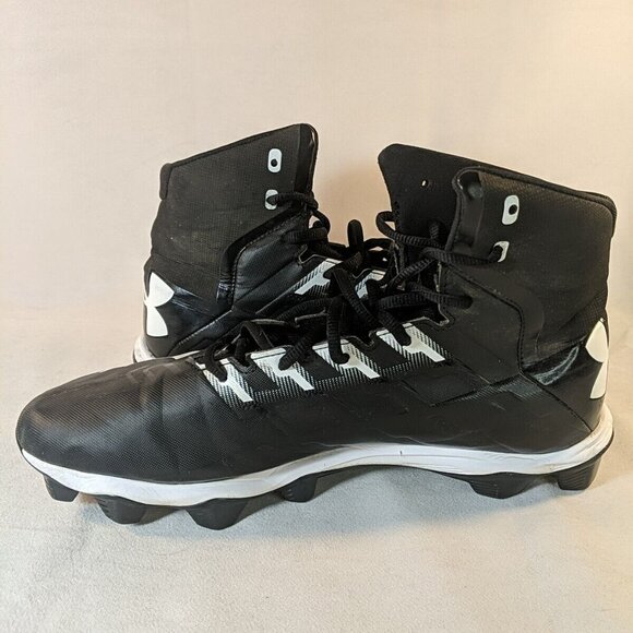 Under Armour Men 12 Renegade RM Football Cleats Shoes Black White 3000173-002 UA - Picture 7 of 13